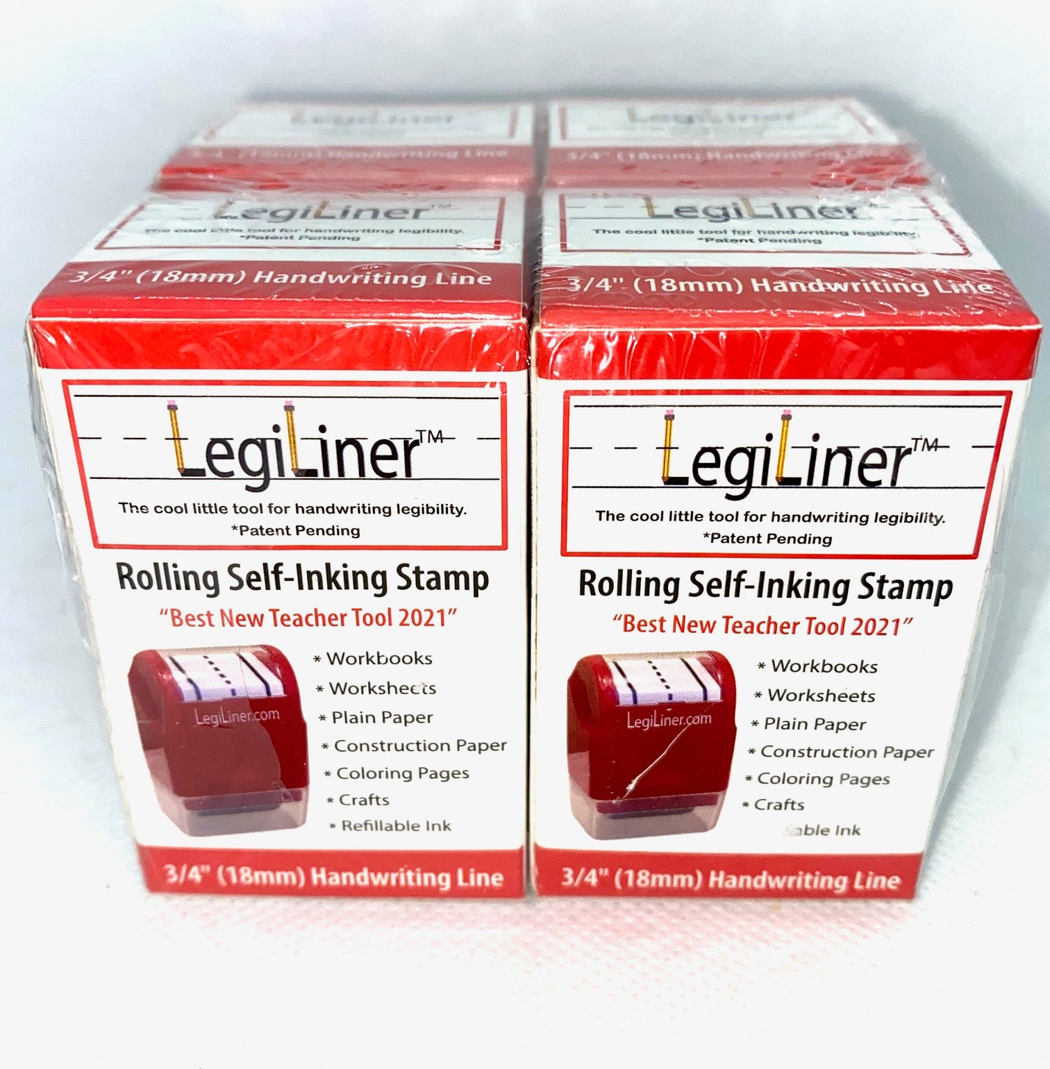 LegiLiner Self-Inking Teacher Stamp-1/2 inch Dashed Handwriting Lines Roller Stamp