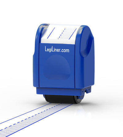 LegiLiner Self-Inking Teacher Stamp-1/2-inch Blue Shaded Handwriting Lines Roller Stamp ***Pre-Orders, not available until December