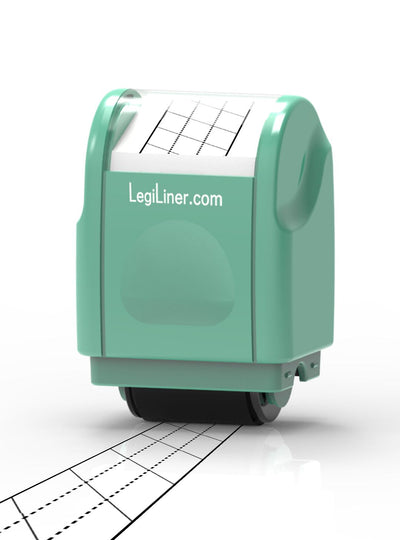 LegiLiner Self-Inking Teacher Stamp-18 mm Slanted Dotted Thirds Cursive Roller Stamp ***Pre-Orders Only