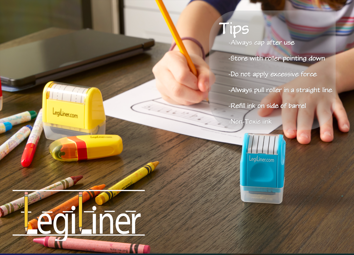 LegiLiner Self-Inking Teacher Stamp-Music Staff Roller Stamp