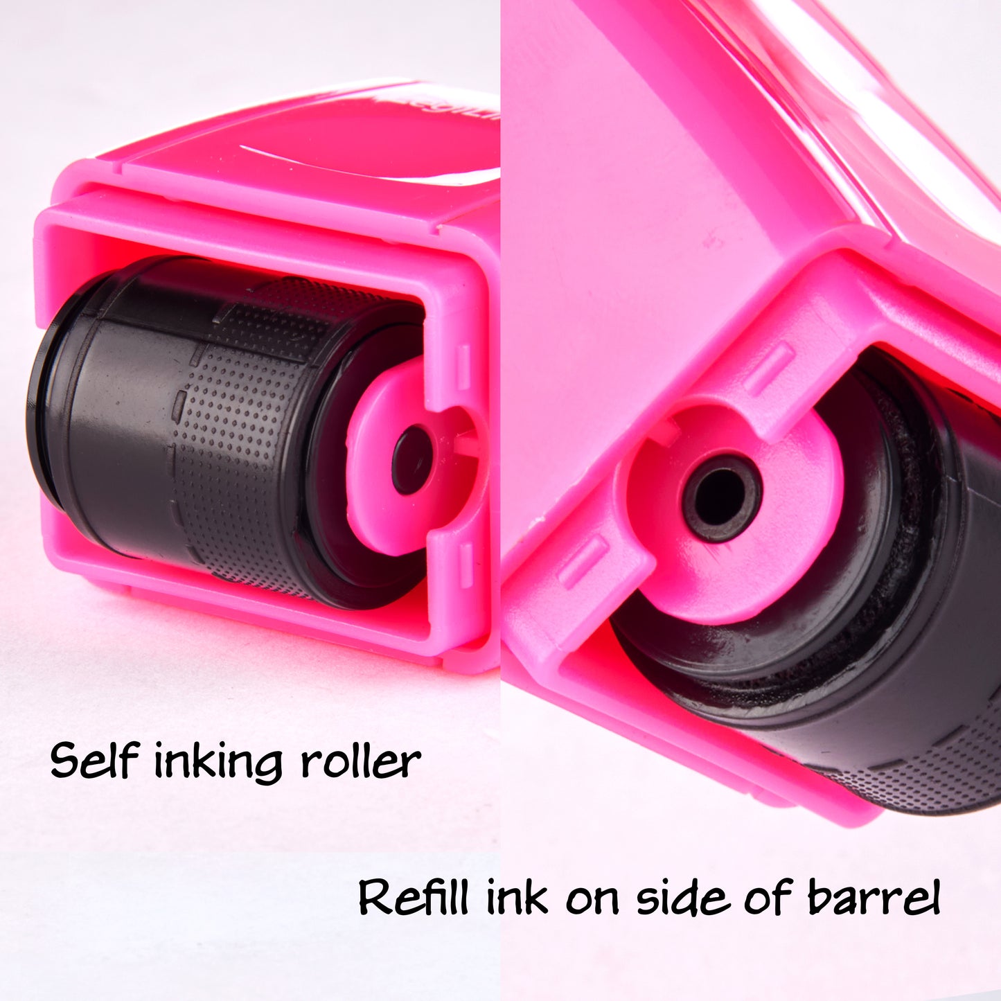 LegiLiner Self-Inking Teacher Stamp-3/4-inch Pink Shaded Handwriting Lines Roller Stamp