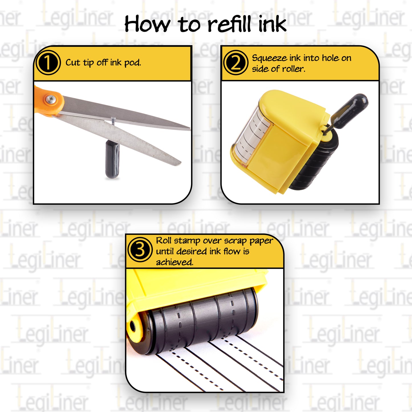 LegiLiner Self-Inking Teacher Stamp-Double Stack 1/2-inch Handwriting Lines Roller Stamp