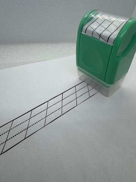 LegiLiner Self-Inking Teacher Stamp-18 mm Slanted Dotted Thirds Cursive Roller Stamp ***Pre-Orders Only