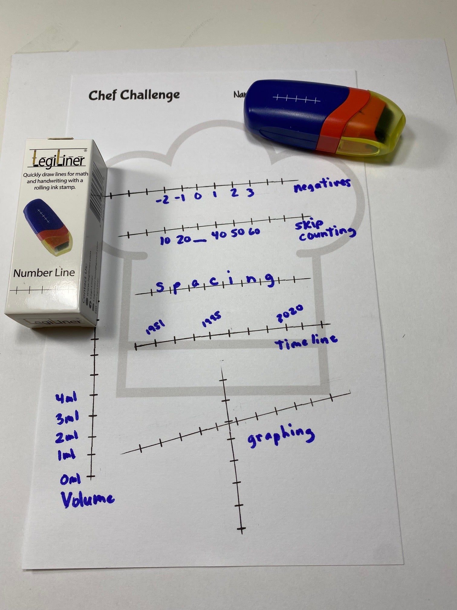 LegiLiner LegiCube Self-Inking Teacher Stamp-Math and Handwriting