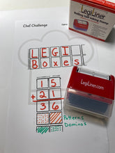 Load image into Gallery viewer, LegiLiner Self-Inking Teacher Stamp-LegiBoxes OT, Math and Handwriting Letter Boxes Roller Stamp