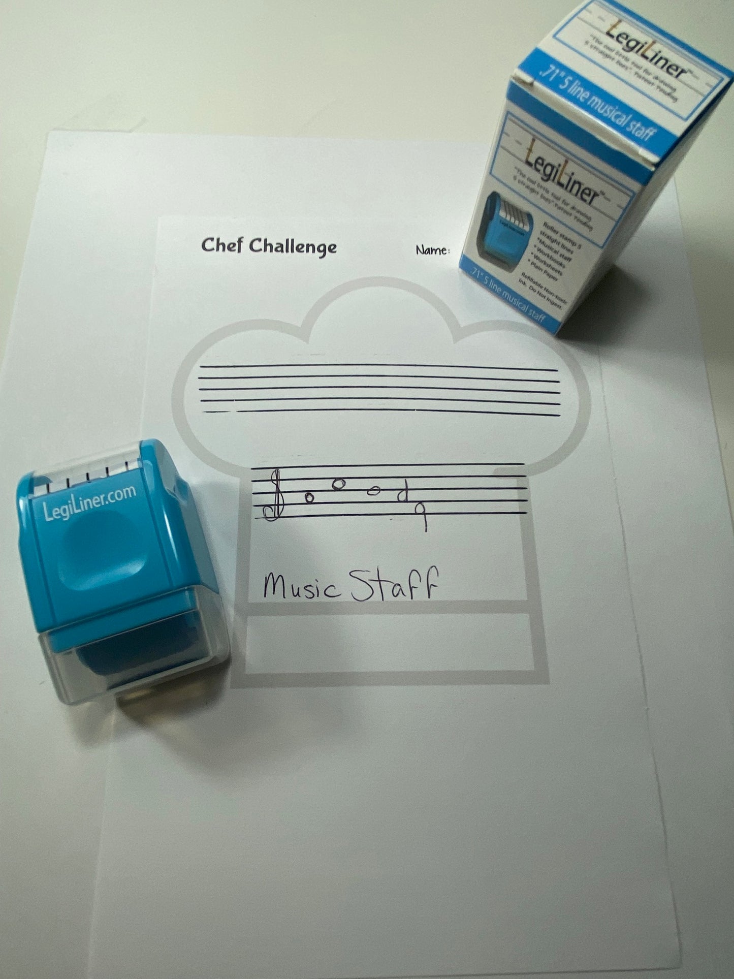 LegiLiner Self-Inking Teacher Stamp-Music Staff Roller Stamp