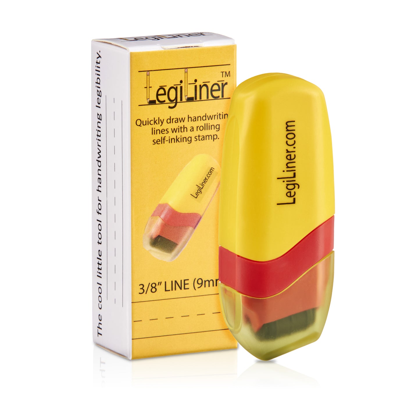 LegiLiner Double Solid Line 3/8' tall, Pen Style Rolling Ink Stamp