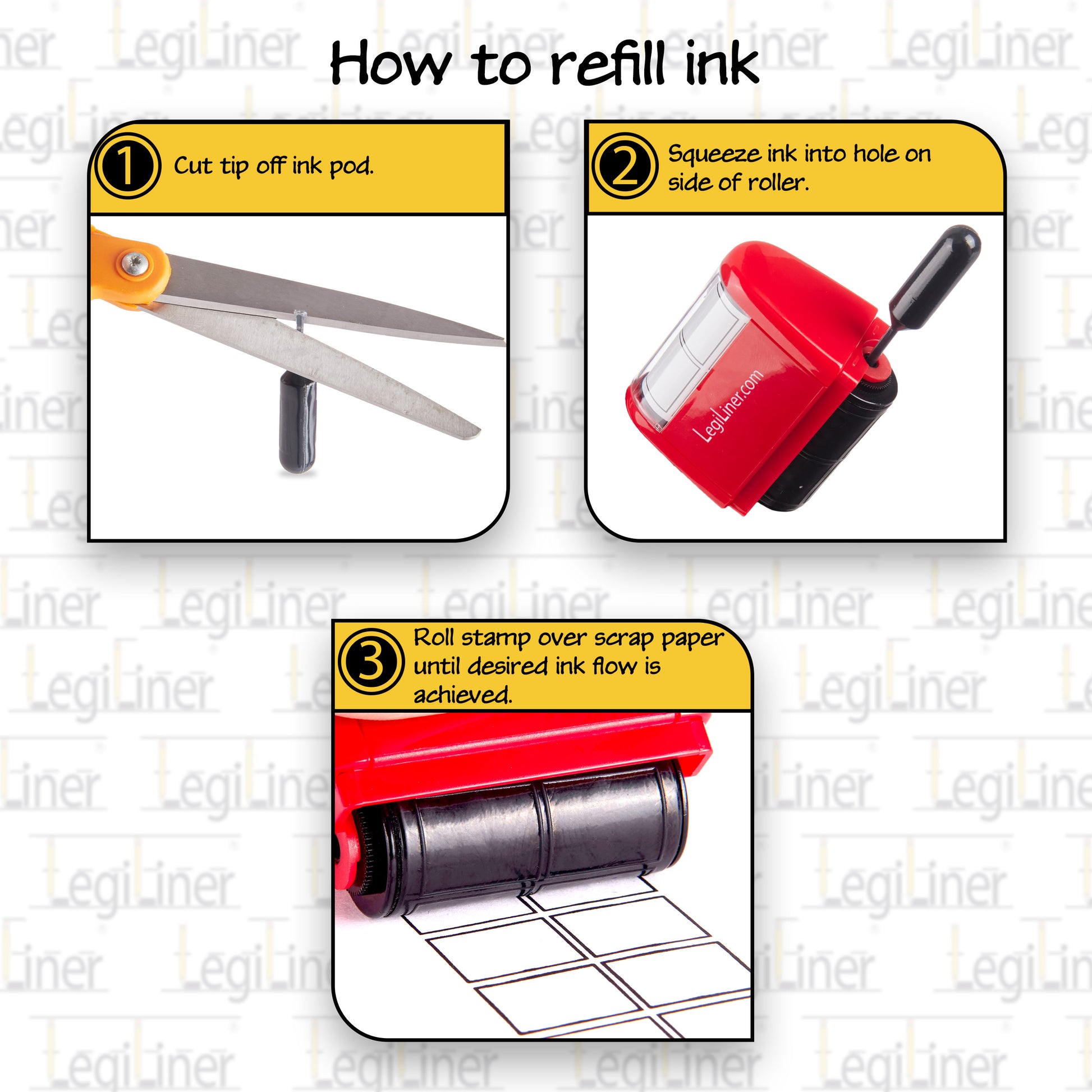 LegiLiner Self-Inking Teacher Stamp-Double Stack 1/2 inch Handwriting Lines  Roller Stamp