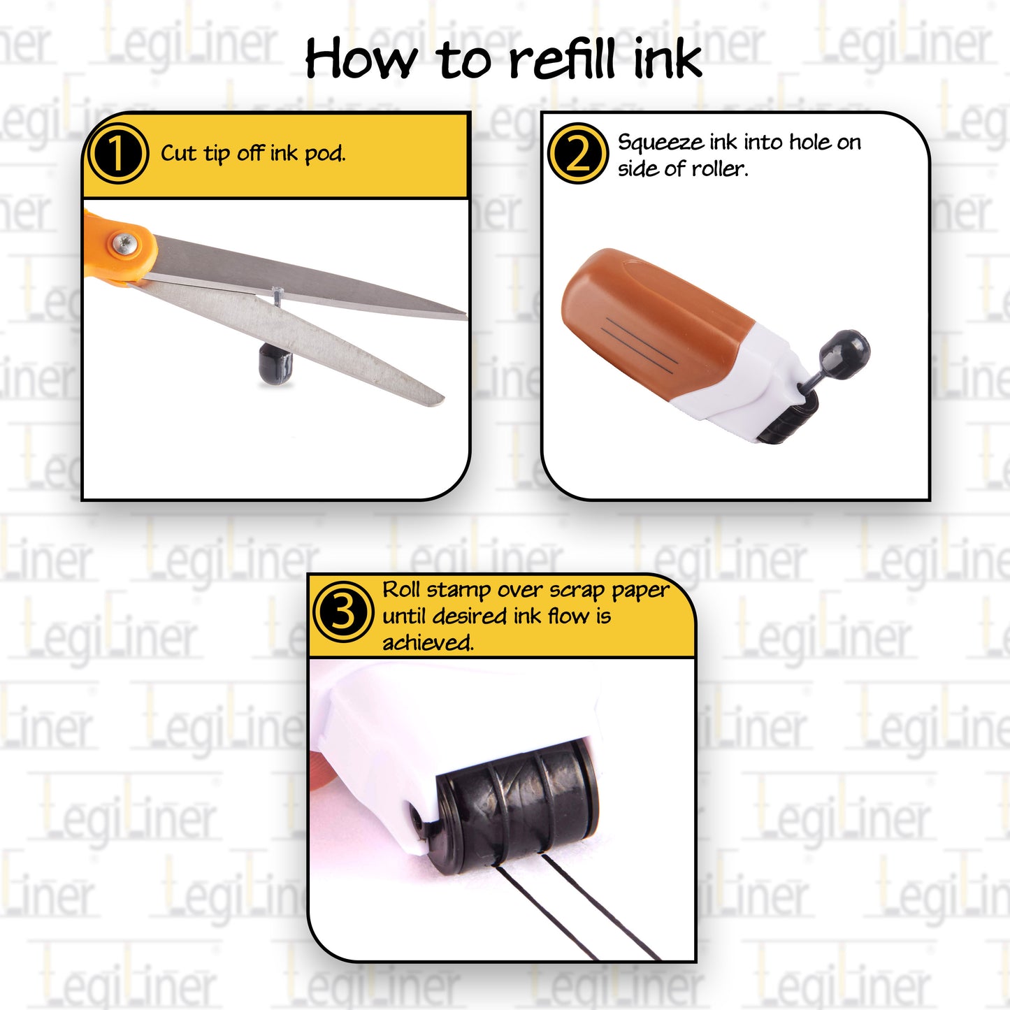 LegiLiner Self-Inking Teacher Stamp-1/4-inch Mini Double Handwriting Lines Roller Stamp