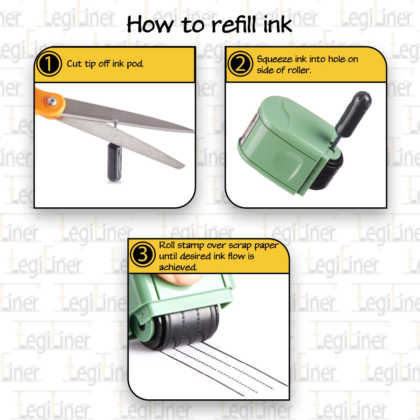 LegiLiner Self-Inking Teacher Stamp-18 mm Dotted Thirds Roller Stamp