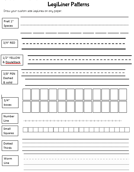 LEGILINER Spaces: 1 Dashed Handwriting line with Broken Baseline. Rolling,  self-Inking Stamp Handwriting Practice Tool for  Teachers/OT's/Homeschool/Special Ed. Pre-K/Kindergarten Size - Yahoo  Shopping